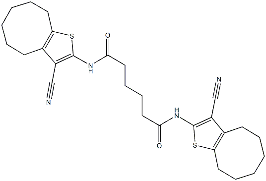 N~1~,N~6~-bis(3-cyano-4,5,6,7,8,9-hexahydrocycloocta[b]thien-2-yl)hexanediamide Struktur