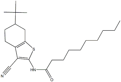 N-(6-tert-butyl-3-cyano-4,5,6,7-tetrahydro-1-benzothien-2-yl)decanamide Struktur