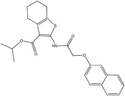 isopropyl 2-{[(2-naphthyloxy)acetyl]amino}-4,5,6,7-tetrahydro-1-benzothiophene-3-carboxylate Struktur