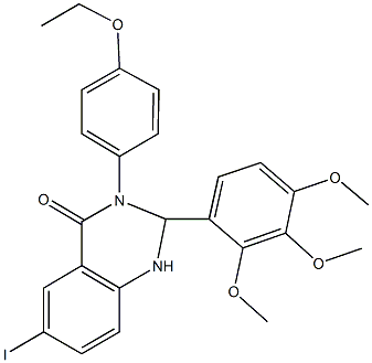 3-(4-ethoxyphenyl)-6-iodo-2-(2,3,4-trimethoxyphenyl)-2,3-dihydro-4(1H)-quinazolinone Struktur