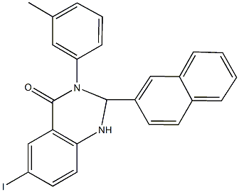 6-iodo-3-(3-methylphenyl)-2-(2-naphthyl)-2,3-dihydro-4(1H)-quinazolinone Struktur