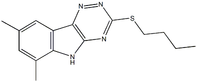 3-(butylsulfanyl)-6,8-dimethyl-5H-[1,2,4]triazino[5,6-b]indole Struktur