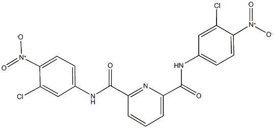 N~2~,N~6~-bis{3-chloro-4-nitrophenyl}-2,6-pyridinedicarboxamide Struktur