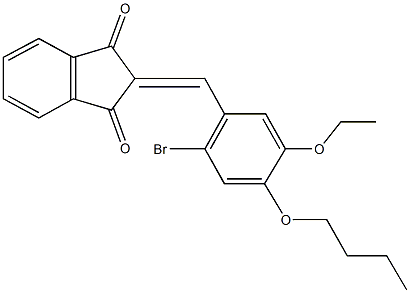 2-(2-bromo-4-butoxy-5-ethoxybenzylidene)-1H-indene-1,3(2H)-dione Struktur