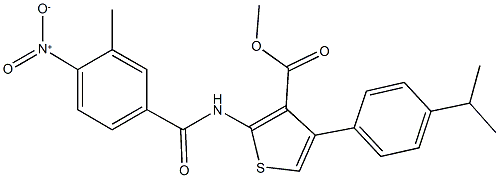 methyl 2-({4-nitro-3-methylbenzoyl}amino)-4-(4-isopropylphenyl)-3-thiophenecarboxylate Struktur