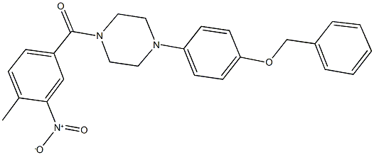 1-[4-(benzyloxy)phenyl]-4-{3-nitro-4-methylbenzoyl}piperazine Struktur