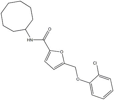 5-[(2-chlorophenoxy)methyl]-N-cyclooctyl-2-furamide Struktur