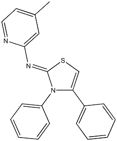 N-(3,4-diphenyl-1,3-thiazol-2(3H)-ylidene)-N-(4-methyl-2-pyridinyl)amine Struktur