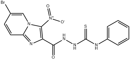 2-({6-bromo-3-nitroimidazo[1,2-a]pyridin-2-yl}carbonyl)-N-phenylhydrazinecarbothioamide Struktur