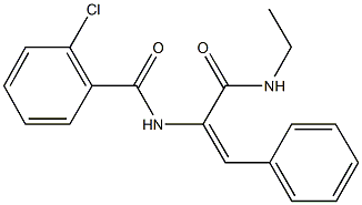 2-chloro-N-{1-[(ethylamino)carbonyl]-2-phenylvinyl}benzamide Struktur