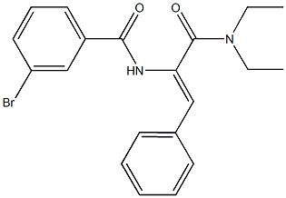 3-bromo-N-{1-[(diethylamino)carbonyl]-2-phenylvinyl}benzamide Struktur