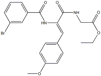 ethyl {[2-[(3-bromobenzoyl)amino]-3-(4-methoxyphenyl)acryloyl]amino}acetate Struktur