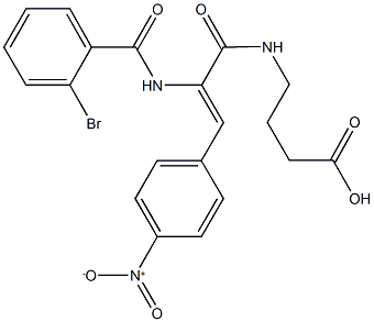 4-[(2-[(2-bromobenzoyl)amino]-3-{4-nitrophenyl}acryloyl)amino]butanoic acid Struktur