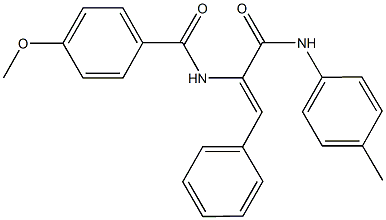 4-methoxy-N-[2-phenyl-1-(4-toluidinocarbonyl)vinyl]benzamide Struktur