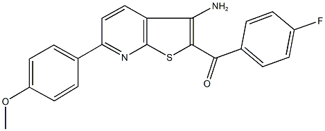 [3-amino-6-(4-methoxyphenyl)thieno[2,3-b]pyridin-2-yl](4-fluorophenyl)methanone Struktur