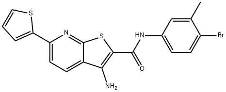 3-amino-N-(4-bromo-3-methylphenyl)-6-(2-thienyl)thieno[2,3-b]pyridine-2-carboxamide Struktur