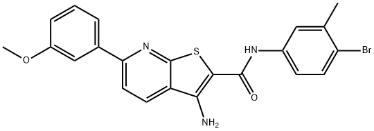 3-amino-N-(4-bromo-3-methylphenyl)-6-(3-methoxyphenyl)thieno[2,3-b]pyridine-2-carboxamide Struktur