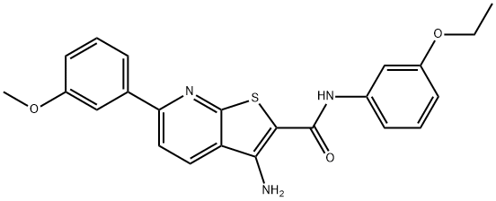 3-amino-N-(3-ethoxyphenyl)-6-(3-methoxyphenyl)thieno[2,3-b]pyridine-2-carboxamide Struktur