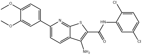 3-amino-N-(2,5-dichlorophenyl)-6-(3,4-dimethoxyphenyl)thieno[2,3-b]pyridine-2-carboxamide Struktur