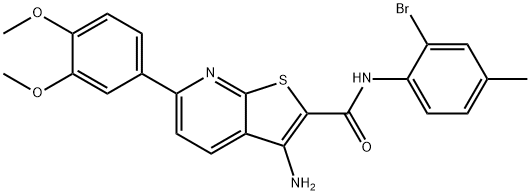 3-amino-N-(2-bromo-4-methylphenyl)-6-(3,4-dimethoxyphenyl)thieno[2,3-b]pyridine-2-carboxamide Struktur