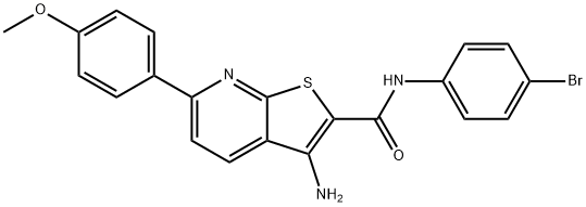 3-amino-N-(4-bromophenyl)-6-(4-methoxyphenyl)thieno[2,3-b]pyridine-2-carboxamide Struktur