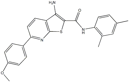 3-amino-N-(2,4-dimethylphenyl)-6-(4-methoxyphenyl)thieno[2,3-b]pyridine-2-carboxamide Struktur