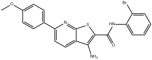 3-amino-N-(2-bromophenyl)-6-(4-methoxyphenyl)thieno[2,3-b]pyridine-2-carboxamide Struktur