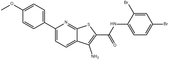 3-amino-N-(2,4-dibromophenyl)-6-(4-methoxyphenyl)thieno[2,3-b]pyridine-2-carboxamide Struktur