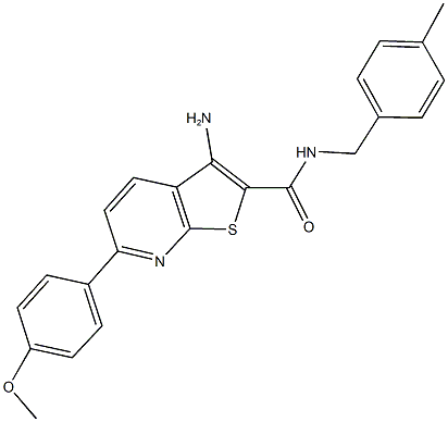 3-amino-6-(4-methoxyphenyl)-N-(4-methylbenzyl)thieno[2,3-b]pyridine-2-carboxamide Struktur