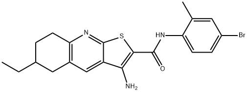 3-amino-N-(4-bromo-2-methylphenyl)-6-ethyl-5,6,7,8-tetrahydrothieno[2,3-b]quinoline-2-carboxamide Struktur