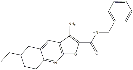 3-amino-N-benzyl-6-ethyl-5,6,7,8-tetrahydrothieno[2,3-b]quinoline-2-carboxamide Struktur