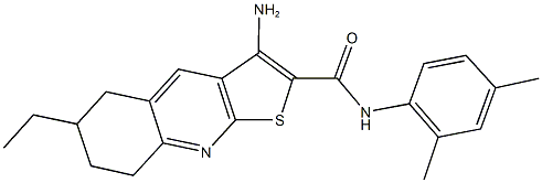 3-amino-N-(2,4-dimethylphenyl)-6-ethyl-5,6,7,8-tetrahydrothieno[2,3-b]quinoline-2-carboxamide Struktur