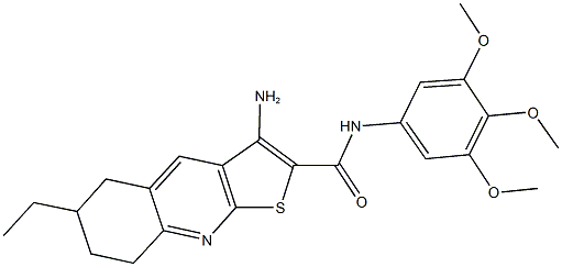 3-amino-6-ethyl-N-(3,4,5-trimethoxyphenyl)-5,6,7,8-tetrahydrothieno[2,3-b]quinoline-2-carboxamide Struktur