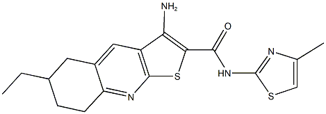 3-amino-6-ethyl-N-(4-methyl-1,3-thiazol-2-yl)-5,6,7,8-tetrahydrothieno[2,3-b]quinoline-2-carboxamide Struktur