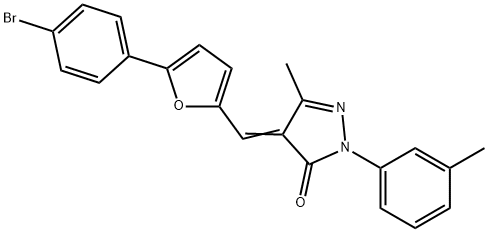 4-{[5-(4-bromophenyl)-2-furyl]methylene}-5-methyl-2-(3-methylphenyl)-2,4-dihydro-3H-pyrazol-3-one Struktur