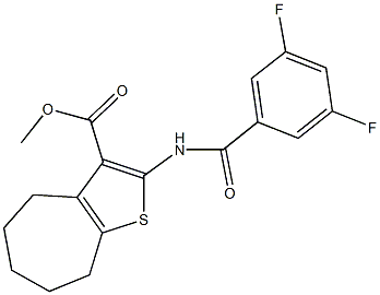 methyl 2-[(3,5-difluorobenzoyl)amino]-5,6,7,8-tetrahydro-4H-cyclohepta[b]thiophene-3-carboxylate Struktur