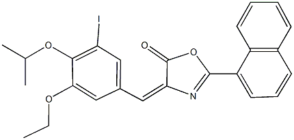 4-(3-ethoxy-5-iodo-4-isopropoxybenzylidene)-2-(1-naphthyl)-1,3-oxazol-5(4H)-one Struktur