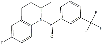 6-fluoro-2-methyl-1-[3-(trifluoromethyl)benzoyl]-1,2,3,4-tetrahydroquinoline Struktur