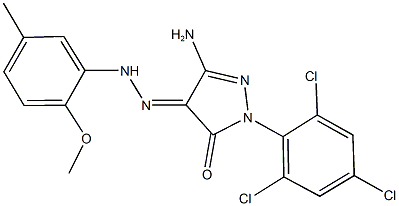 3-amino-1-(2,4,6-trichlorophenyl)-1H-pyrazole-4,5-dione 4-[(2-methoxy-5-methylphenyl)hydrazone] Struktur