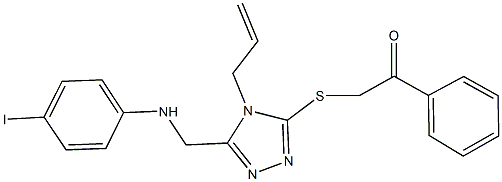 2-({4-allyl-5-[(4-iodoanilino)methyl]-4H-1,2,4-triazol-3-yl}sulfanyl)-1-phenylethanone Struktur