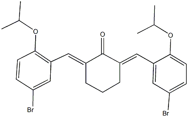 2,6-bis(5-bromo-2-isopropoxybenzylidene)cyclohexanone Struktur