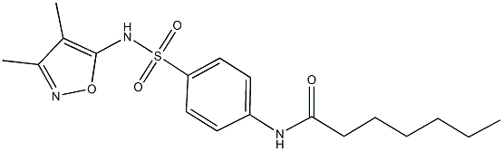 N-(4-{[(3,4-dimethyl-5-isoxazolyl)amino]sulfonyl}phenyl)heptanamide Struktur