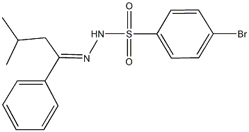 4-bromo-N'-(3-methyl-1-phenylbutylidene)benzenesulfonohydrazide Struktur