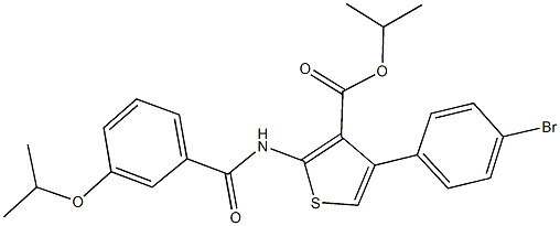 isopropyl 4-(4-bromophenyl)-2-[(3-isopropoxybenzoyl)amino]-3-thiophenecarboxylate Struktur