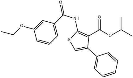 isopropyl 2-[(3-ethoxybenzoyl)amino]-4-phenyl-3-thiophenecarboxylate Struktur