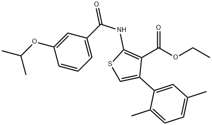 ethyl 4-(2,5-dimethylphenyl)-2-[(3-isopropoxybenzoyl)amino]-3-thiophenecarboxylate Struktur