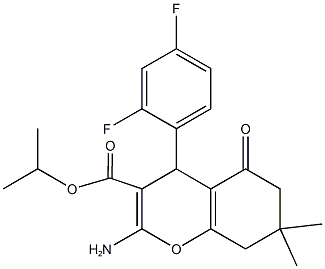 isopropyl 2-amino-4-(2,4-difluorophenyl)-7,7-dimethyl-5-oxo-5,6,7,8-tetrahydro-4H-chromene-3-carboxylate Struktur