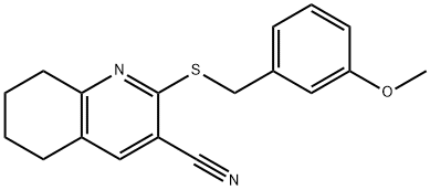 2-[(3-methoxybenzyl)sulfanyl]-5,6,7,8-tetrahydro-3-quinolinecarbonitrile Struktur