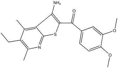 (3-amino-5-ethyl-4,6-dimethylthieno[2,3-b]pyridin-2-yl)(3,4-dimethoxyphenyl)methanone Struktur