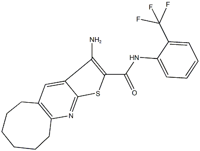 3-amino-N-[2-(trifluoromethyl)phenyl]-5,6,7,8,9,10-hexahydrocycloocta[b]thieno[3,2-e]pyridine-2-carboxamide Struktur